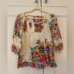 Anthropologie Floral Peasant Blouse – Size 4